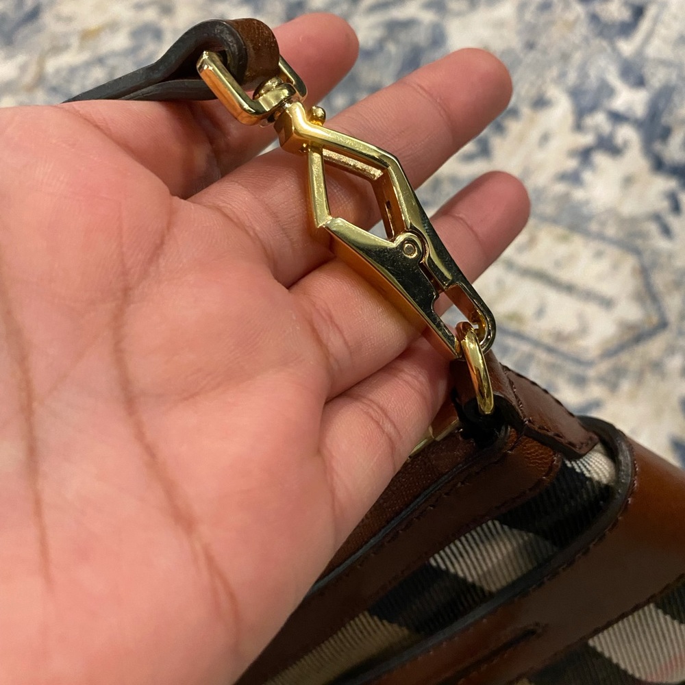 Burberry Brown Tan Plaid Crossbody Bag - Picture 13 of 14